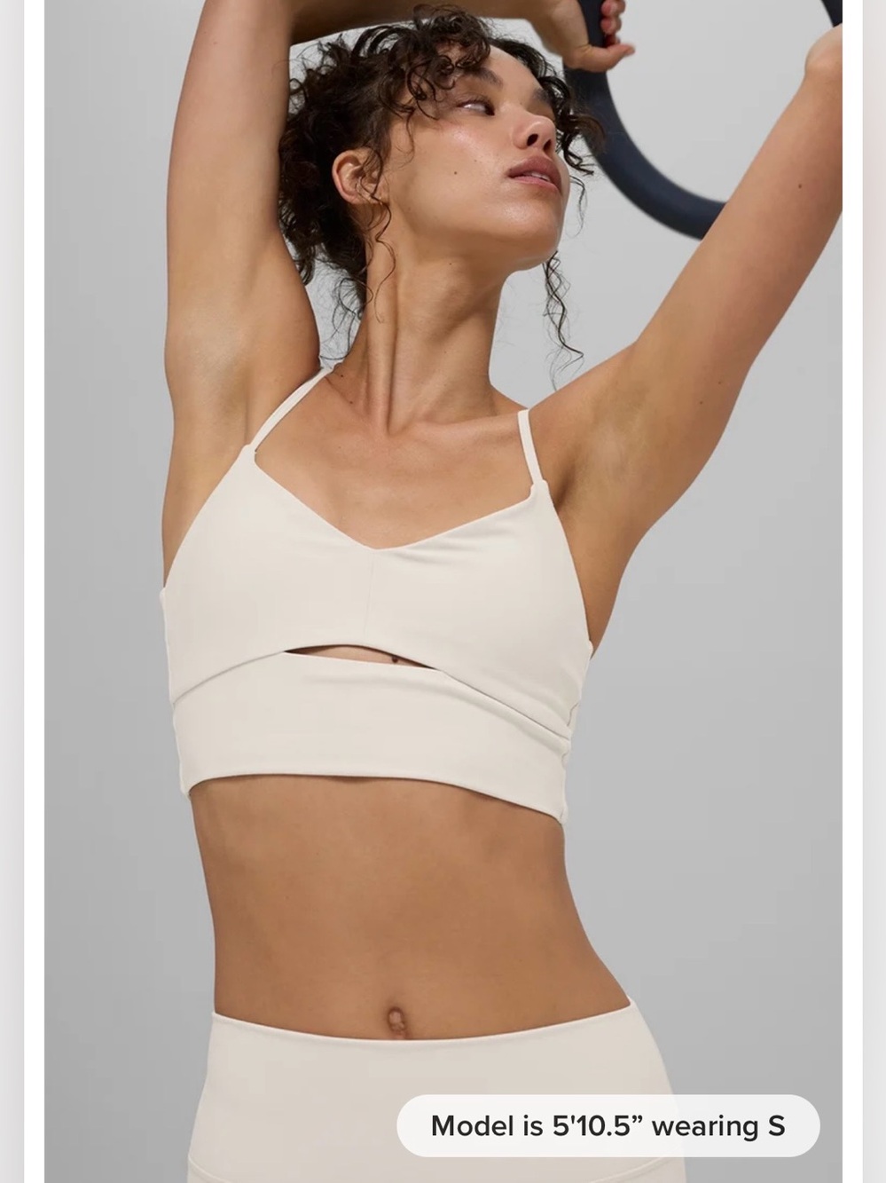 ALO Yoga Highlight Strappy Cutout Sports Bra in heather grey Size Small NWOT